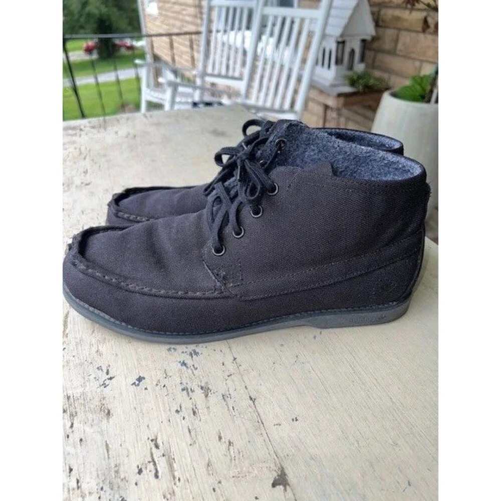 Adidas Ransom Black Canvas Laced Ankle Mid-Cut Moc Boots Men's Sz 10M